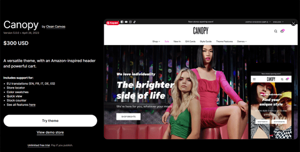 Canopy Shopify Theme