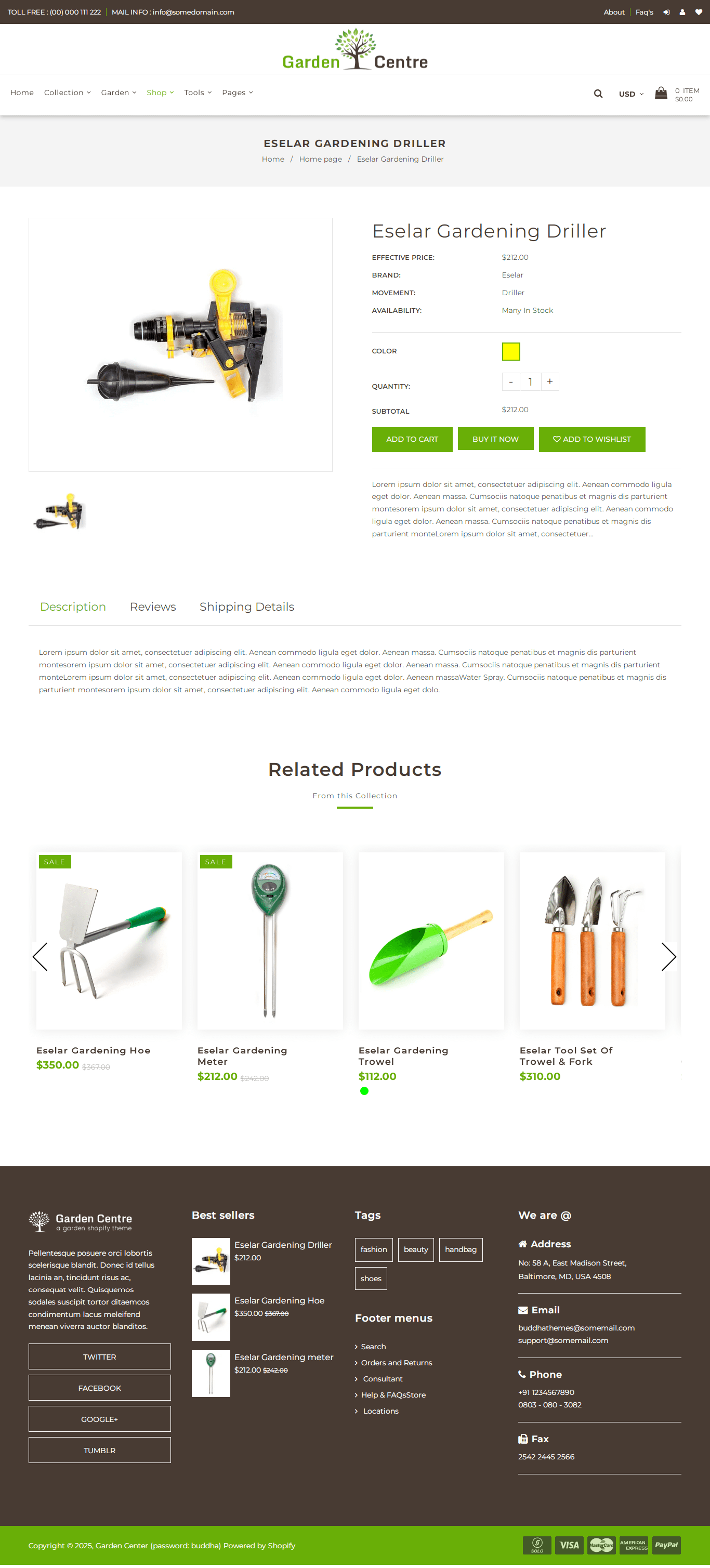 Garden Accessories Shopify theme free