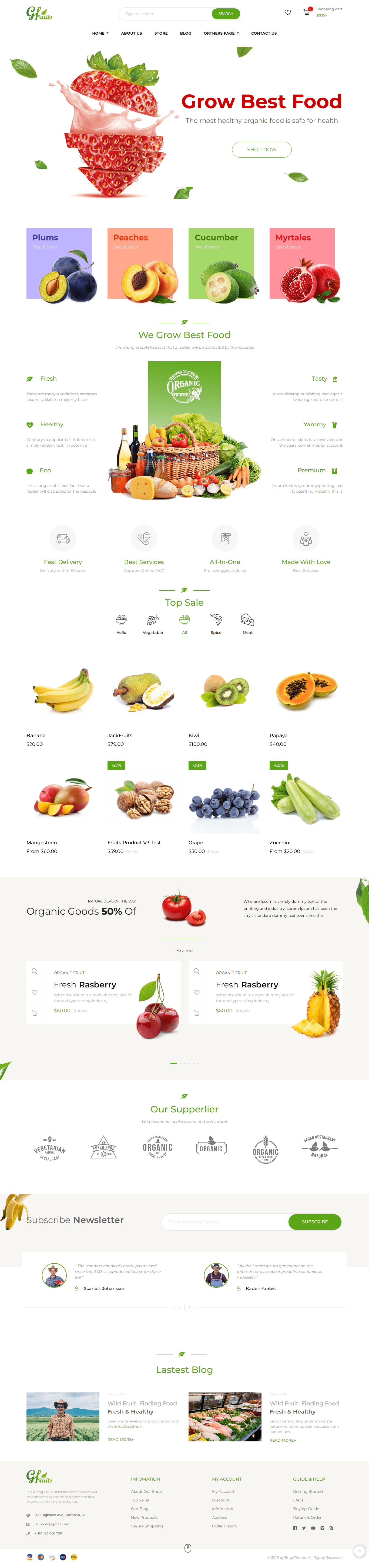 GFruits Shopify theme free