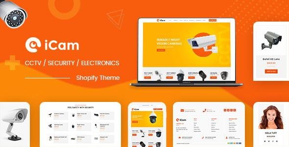 iCam CCTV Electronics Industry Shopify Theme