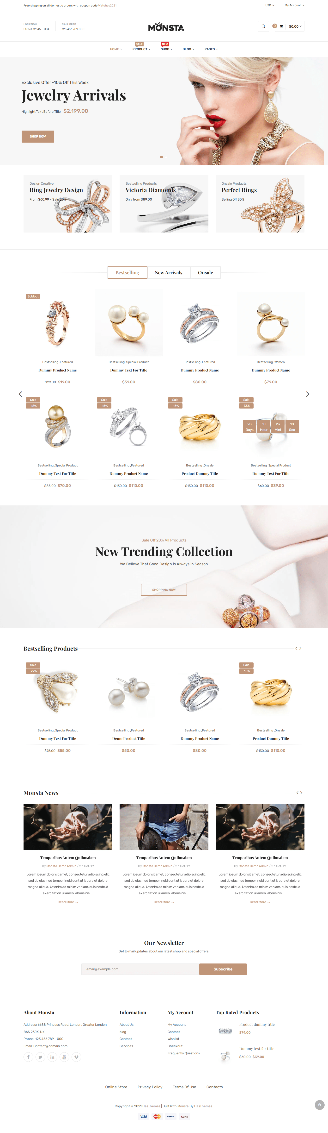 Jewelry Shopify templates free
