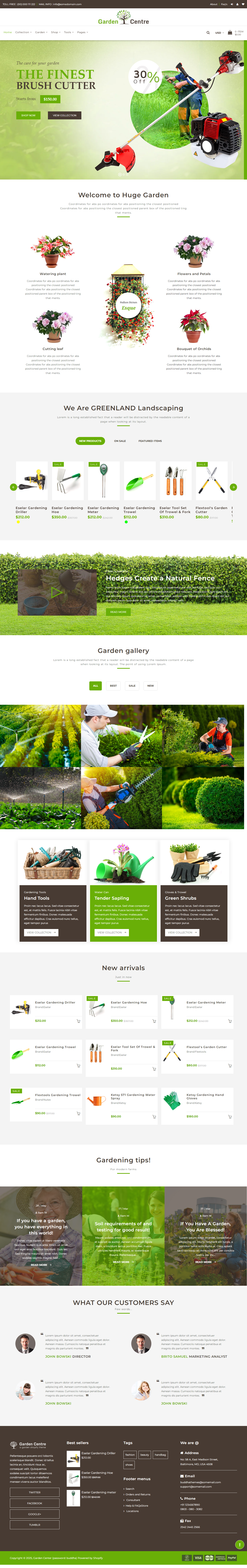 Garden Accessories Shopify templates free