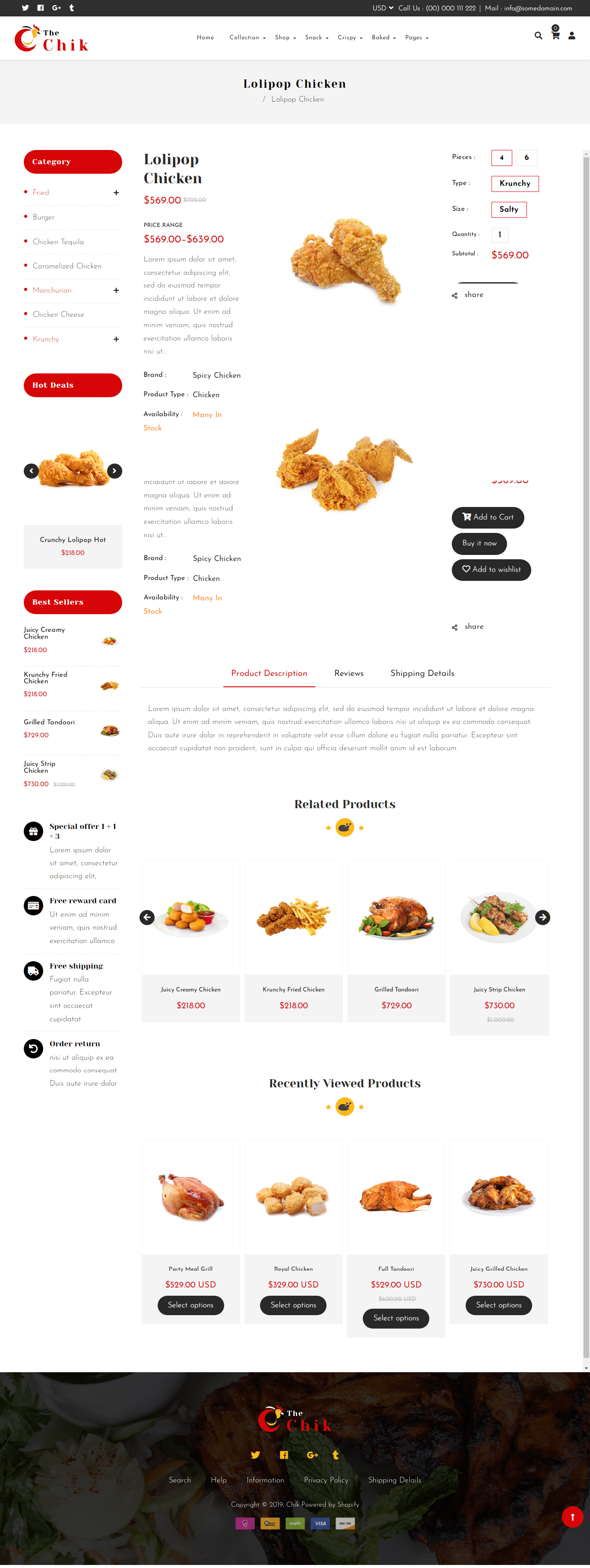 Chik Food Shop Shopify theme free