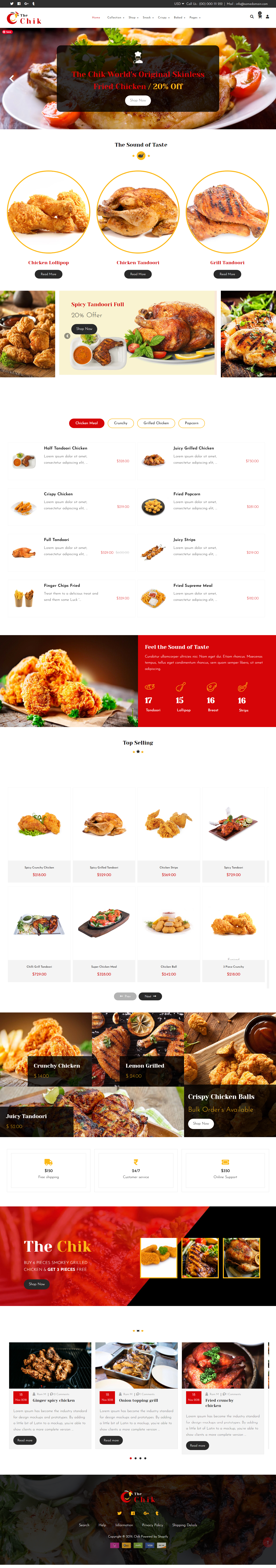 Chik Food Shop Shopify templates free