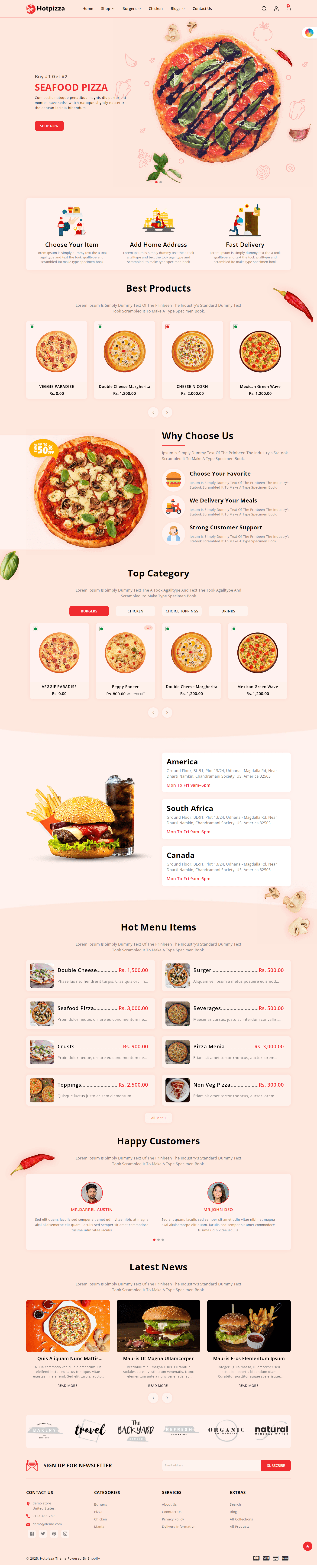 HotPizza Shopify templates free