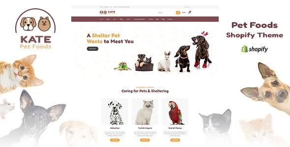 Kate Dog Pets Food Store Shopify Theme