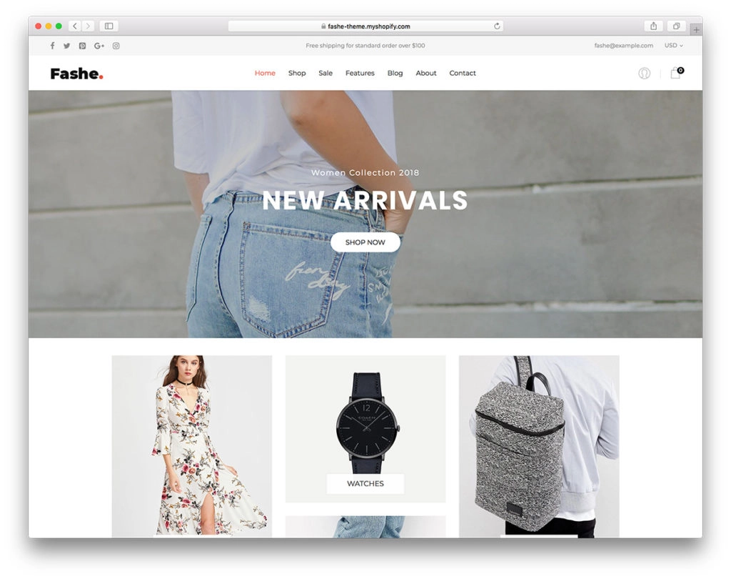 Fashe Free Shopify eCommerce Theme