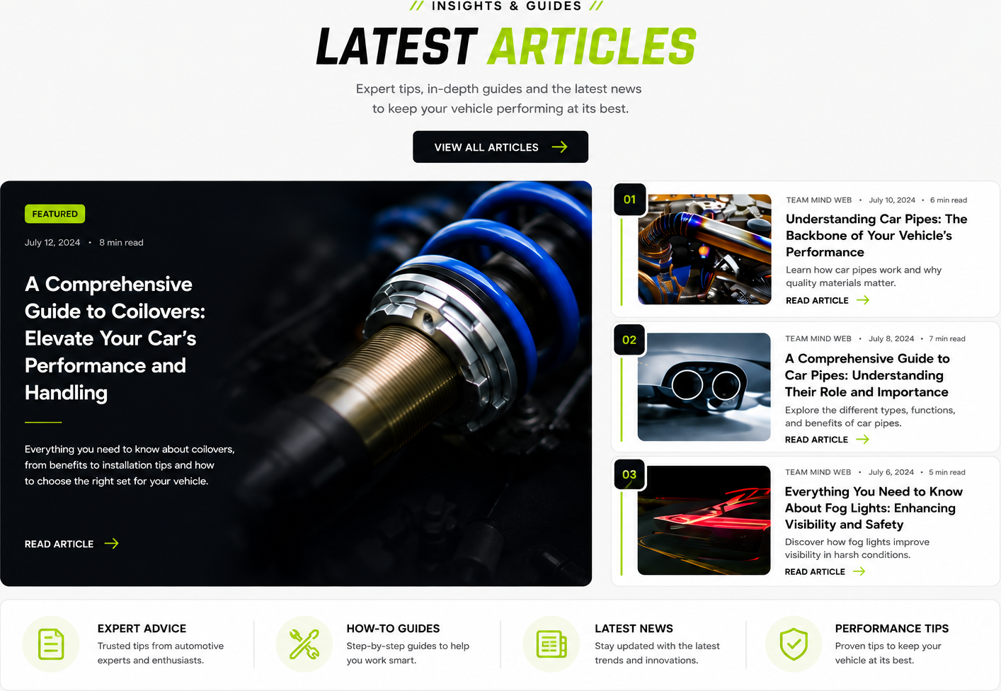 Latest articles blog section