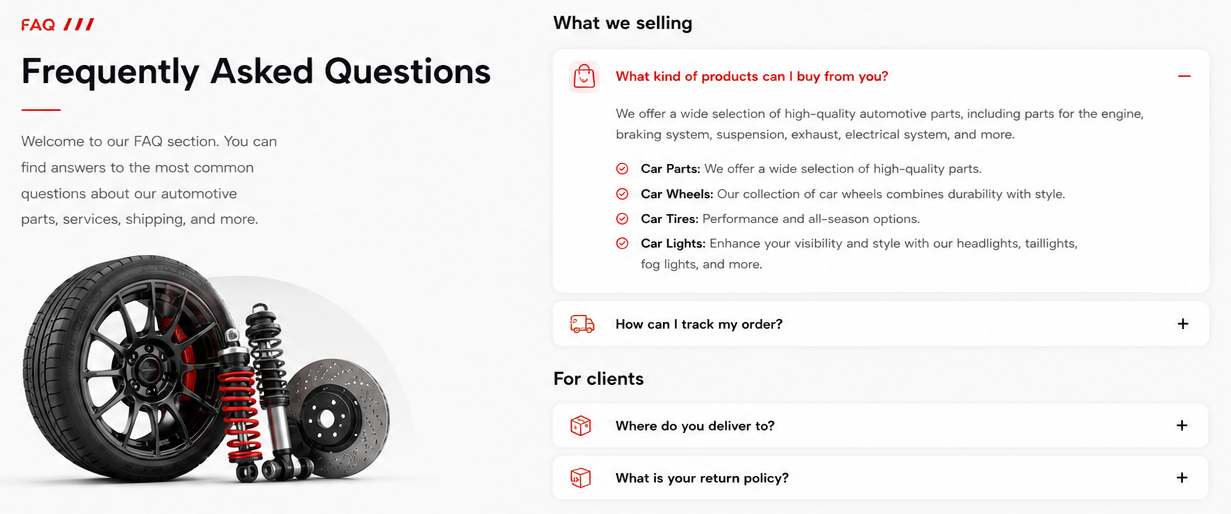 Frequently asked questions accordion