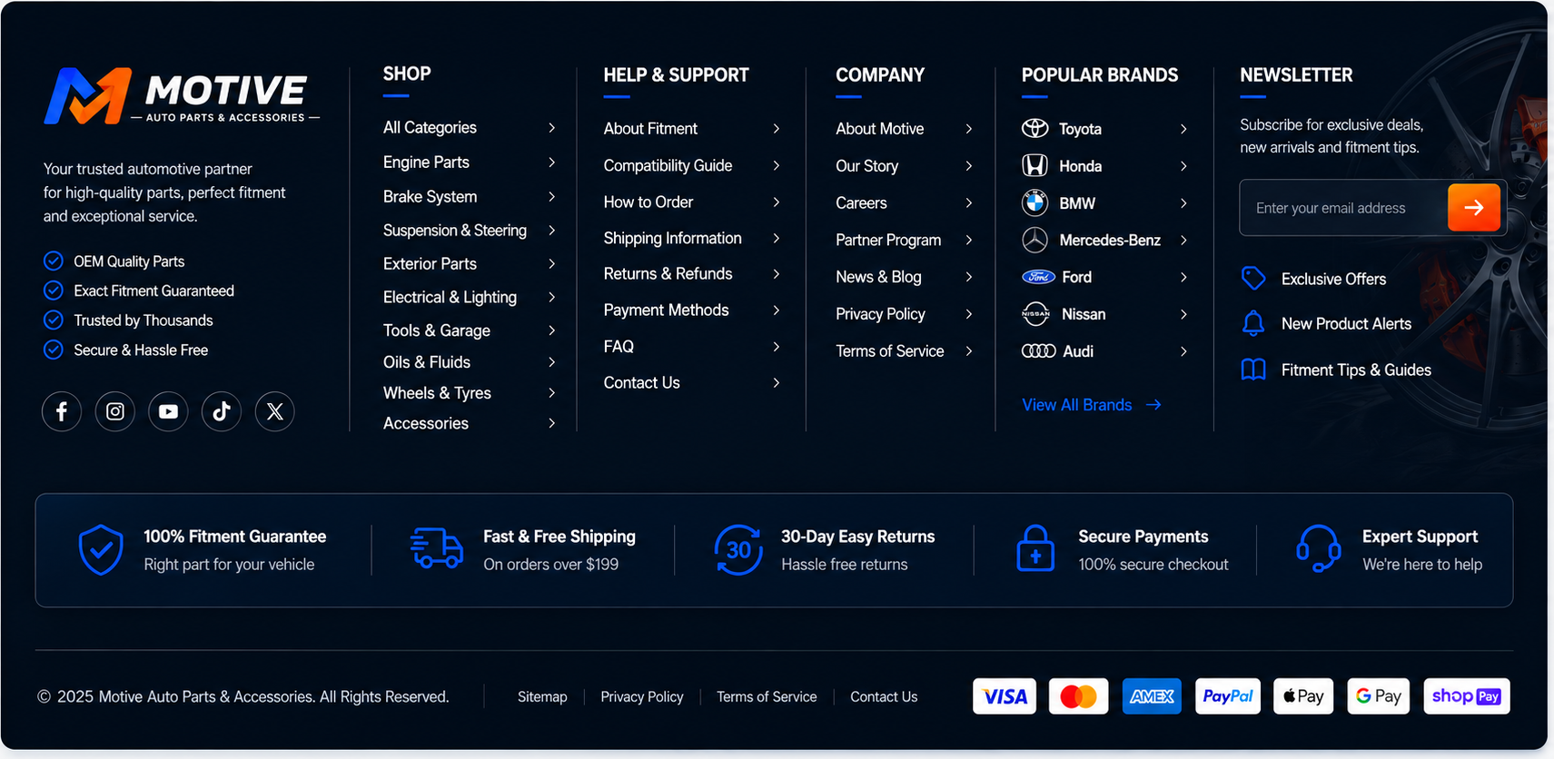 Motive desktop footer
