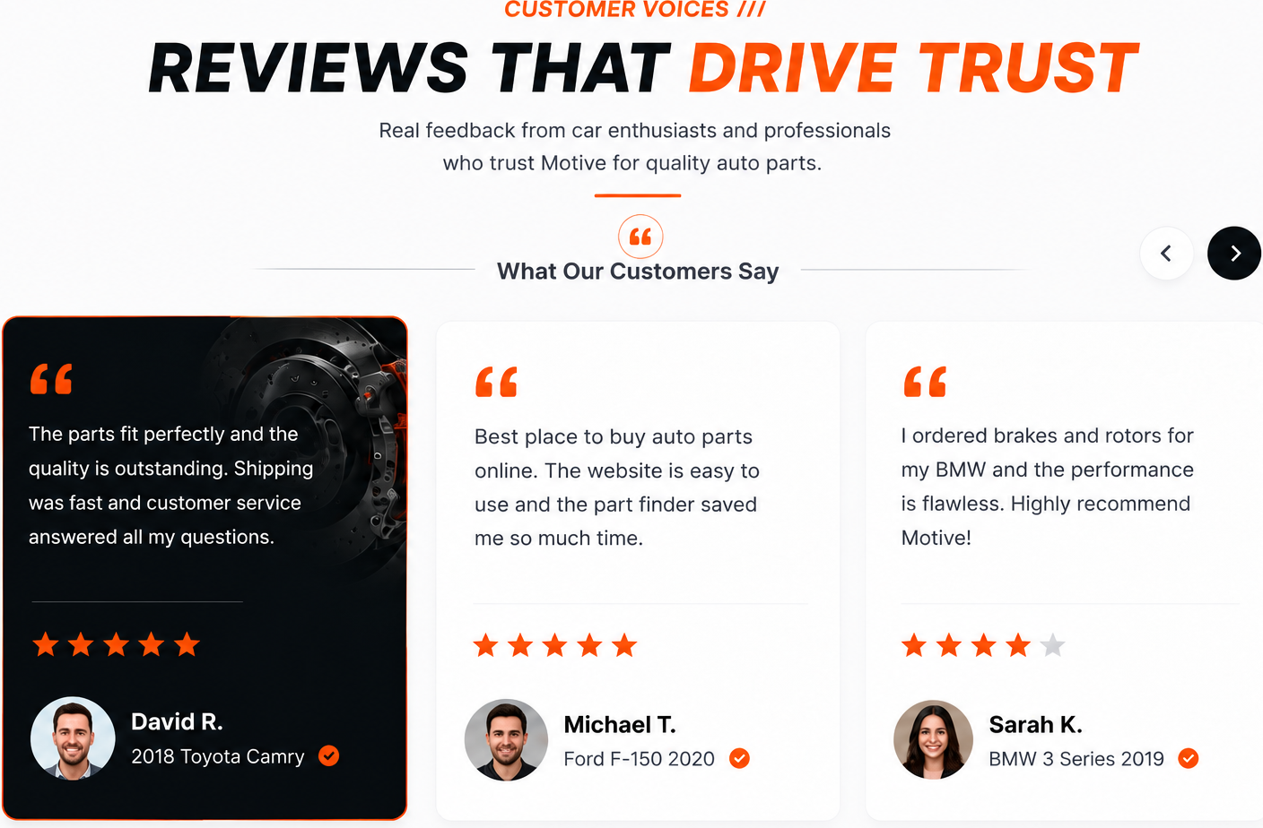 Reviews that drive trust testimonials